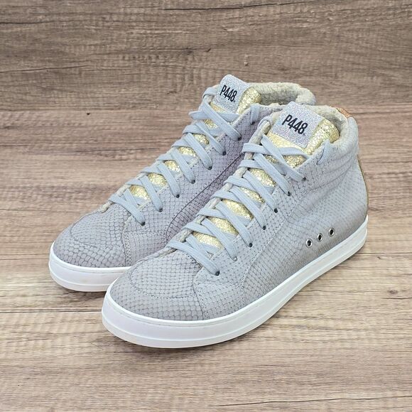 P448 Skate High Top Women's Size EU 39 US 9 Grey Snake Print Sneakers - Picture 9 of 9